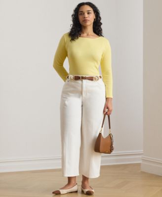 Plus Size Rib-Knit Boatneck T-Shirt