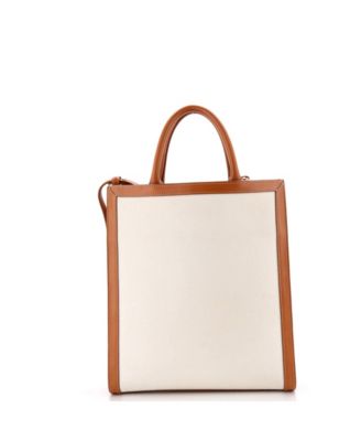 Small Vertical Cabas Tote Canvas with Leather