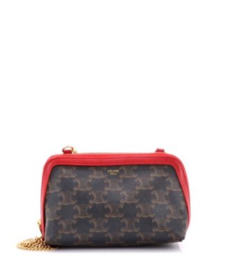Zip Around Chain Clutch Triomphe Coated Canvas