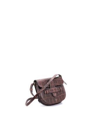 Mini Symmetrical Shoulder Bag Embossed Leather