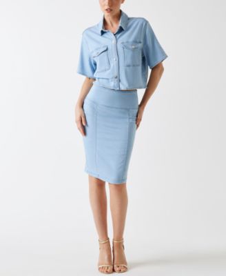 Women's Hassie Pencil Knee-Length Denim Skirt