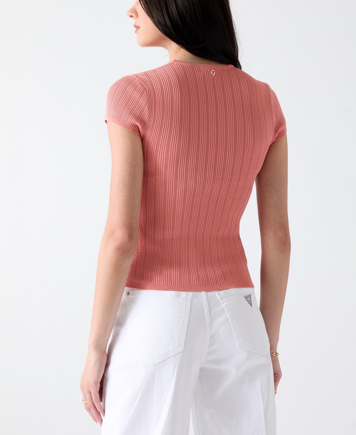 Guess Women's Short-Sleeve Crew Neck Sweater