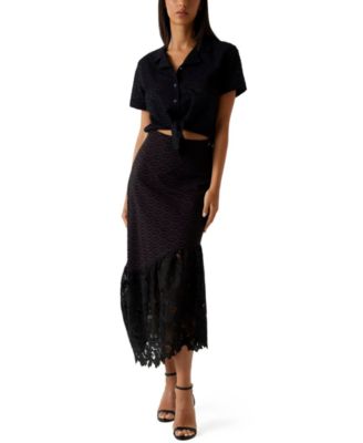 Women's Sharon Eyelets Pull-On Flared Midi Skirt