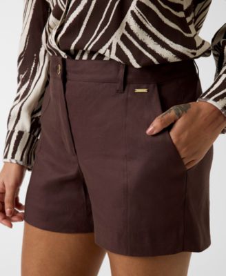 Women's Isabeau Linen-Blend High-Rise Shorts
