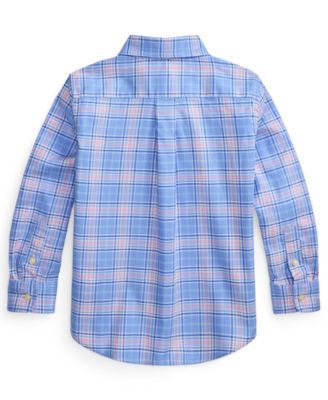Boys' 2-7 Plaid Performance Oxford Shirt