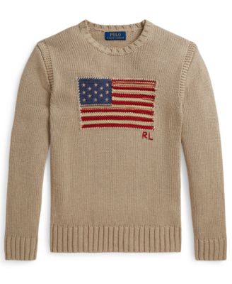 Boys' 8-20 Contrast Trim Iconic Flag Sweater