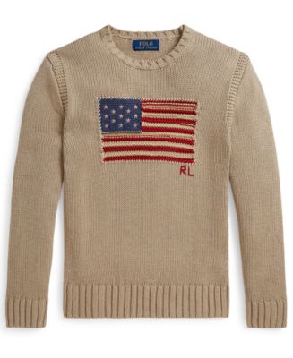 トップス Polo Sport Ralph Lauren Flag Sweater Polo Ralph Lauren Boys' 8-20 Contrast Trim Iconic Flag Sweater