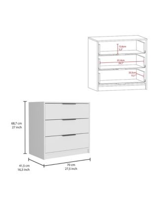 3 Drawer Contemporary Dresser Sturdy Cabinet for Living Room Home Furniture with Spacious Drawers Easy Assembly