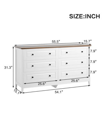 6 Drawer Classic Dresser Organizer Cabinet for Nursery Home Furniture with Spacious Drawers Easy Assembly Durable