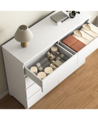 7 Drawer Dresser with Drawer Dividers Wood for Bedroom Organized Storage