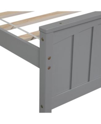 Wood Platform Bed with Headboard Footboard 10 Reinforced Slats No Box Spring Needed