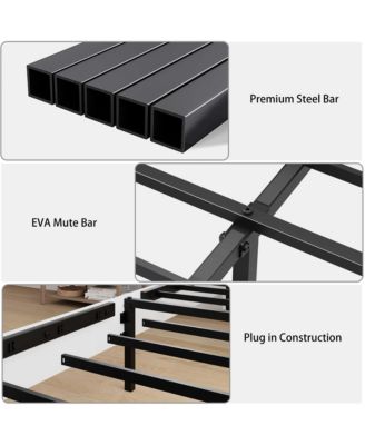 Bed Frame Wood Platform Bed Large Underbed Storage Noise Free No Box Spring