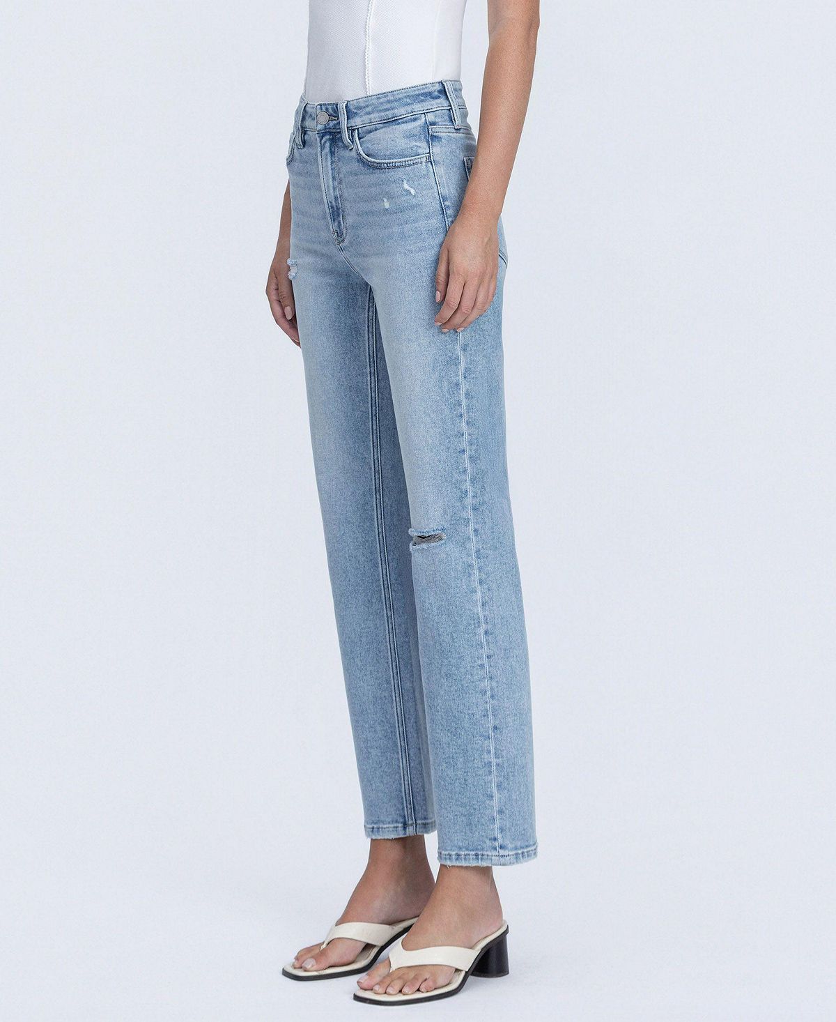 Vervet Women's High Rise Ankle Straight Jeans view 3 — MAYCSS fashion products