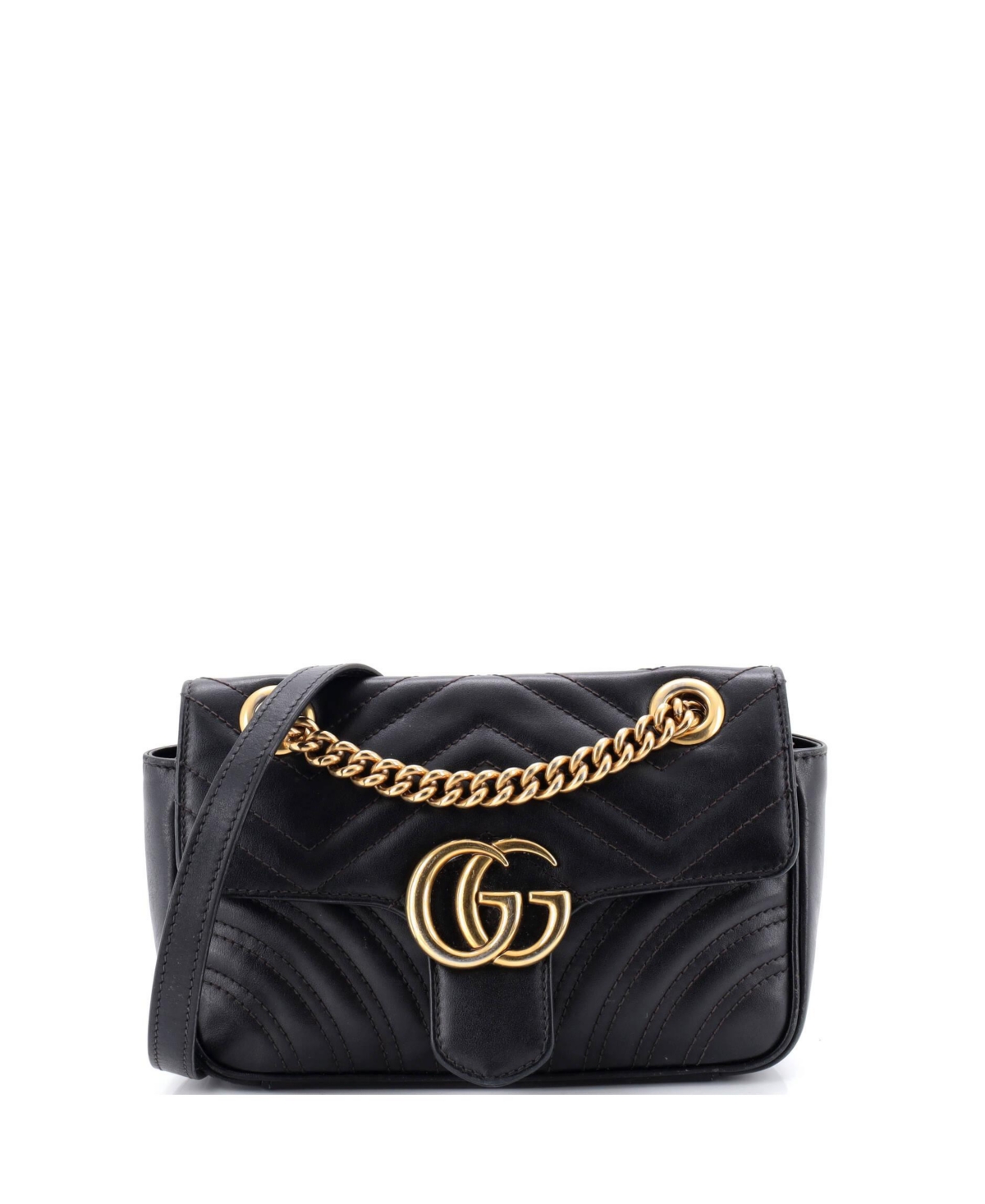 Pre-Owned Gucci Mini Gg Marmont Flap Bag Matelasse Leather