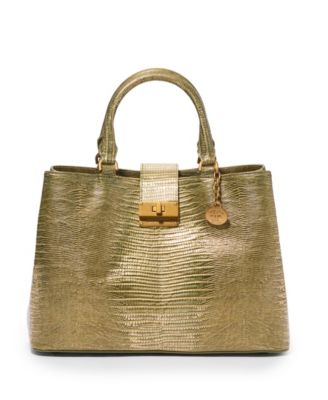 Denise Bachata Medium Leather Satchel Handbag
