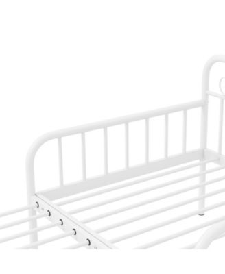 Extendable Metal Daybed with Guardrails and Armrests