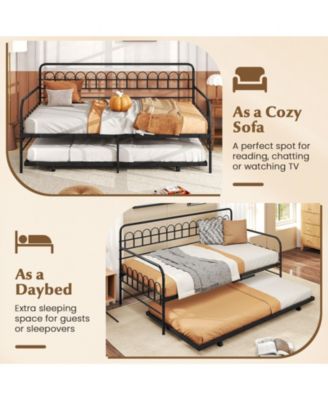 Twin Daybed with Curved Backrest and Armrests