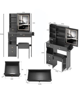 Small Size Left Drawer Desktop Vanity Table with Minimalist Style for Compact Living