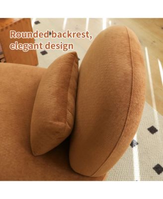 Velvet Accent Chair, Comfy Reading Chair, Cute Living Room Chair with Solid Wood Legs and Soft Cushion for Bedroom, Balcony