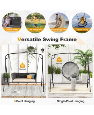 Outdoor Metal Swing Frame Stand with Extra Side Bars