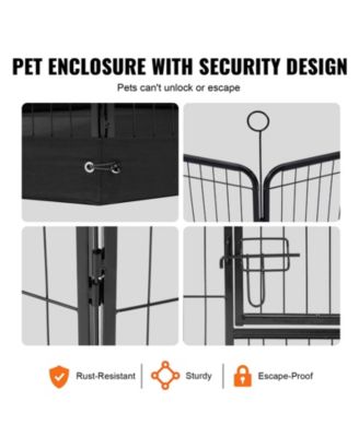 8-Panel 24" Foldable Metal Dog Playpen with Door, Bottom Pad and Storage Bag for Indoor Outdoor Use