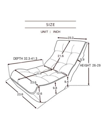 Single Sofa Reclining Chair, Folding Lounge Chair with 3-Stage Adjustable Backrest, Tatami Reading Chair for Living Room