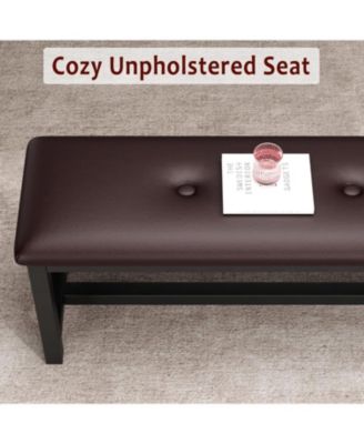 3 Piece Extendable Dining Table Set for 4–6, Rectangular Kitchen Table with 2 Upholstered Benches for Apartment Dining