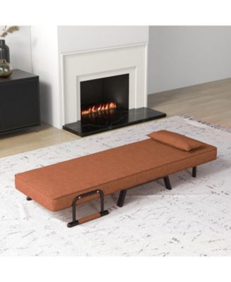 Folding 6 Position Convertible Sleeper Bed Armchair Lounge Couch with Pillow