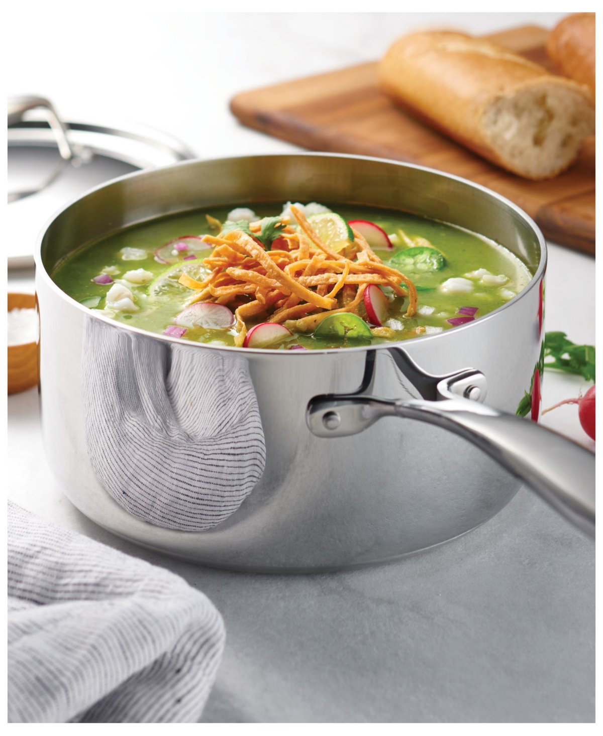 Tramontina Signature 3-Quart Tri-Ply Clad Stainless Steel Sauce Pan with Lid