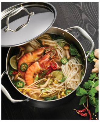 Signature 8-Pc Tri-Ply Clad Stainless Steel Cookware Set with Lids