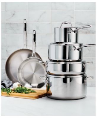Signature Tri-Ply Clad Stainless Steel 10-Piece Cookware Set with Lids