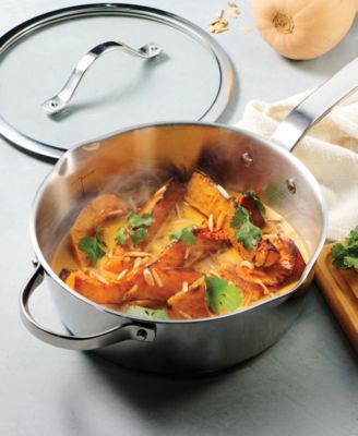 Tempo Tri-Ply Base Stainless Steel 3.5-Quart Saut&eacute; Pan with Glass Lid