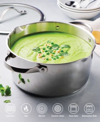 Tempo Tri-Ply Base Stainless Steel 5-Quart Dutch Oven Pot with Glass Lid