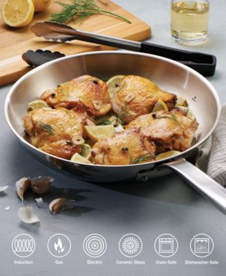 Tempo Tri-Ply Base Stainless Steel 10-Pc. Cookware Set with Glass Lids