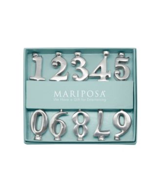 Aluminum 10-Pc. Number Candle Holder Set