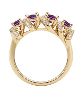 Amethyst (7/8 ct. t.w.) & Lab Grown White Sapphire (1/4 ct. t.w.) Ring in 14k Gold Over Sterling Silver (Also Available in Multi-Stones)