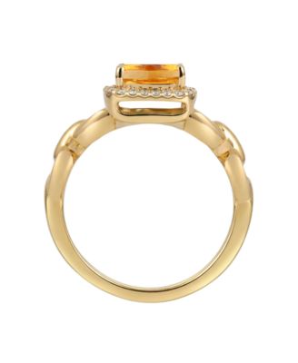 Amethyst (1-1/2 ct. t.w.) & Lab Grown White Sapphire (1/4 ct. t.w.) Ring in 14k Gold Over Sterling Silver (Also Available in Multi-Stones)