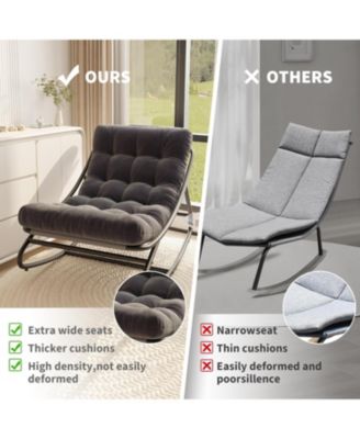 Outdoor Rocking Chair  , Modern Comfy Lounge Rocker Chair, Sturdy Metal Frame, Suitable for Living Room