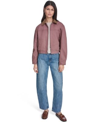 Women's Zip-Front Laydown Collar Coat