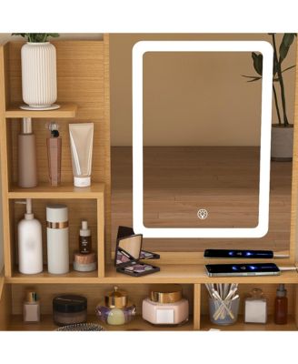 Durable Premium High Gloss Mirrored Nightstand with 2 Drawers Modern Bedroom End Table