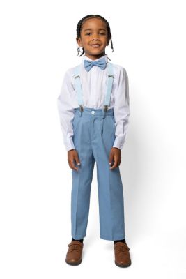Peanut Butter Collection Little Boys Safari 4-Piece Barn Wedding Set - Powder blue