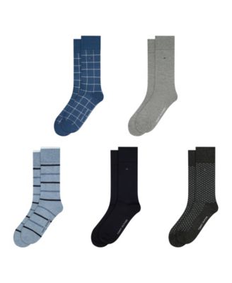 Men's Patterned Crew Dress Socks, 5-Pack