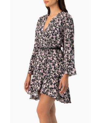 Women's Dolan Sleeve Short Floral V-Neck Dress