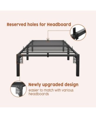 16 Inch Twin Size Bed Frame – No-Screw Metal Platform Bed Frame, Easy Disassembly, Heavy Duty Steel Slats