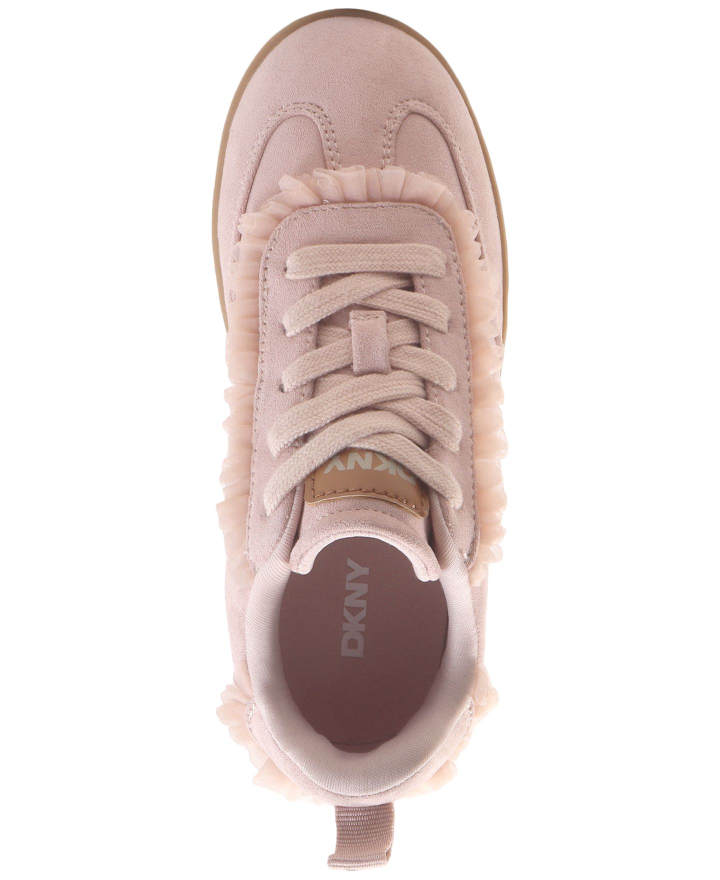 Кроссовки DKNY Ruffle Detail Lace-Up Sneakers для девочек, цвет: Розовый — фото 4