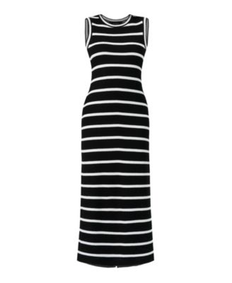 Women's Sleeveless Striped Knit Long Dress