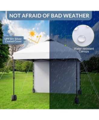 10'x10' Outdoor Canopy Tent with Sidewall, Easy Pop Up with Vented Roof, Outdoor Sun Shade