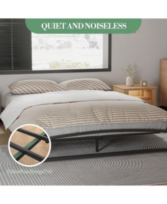 Queen 6in Metal Platform Bed Frame Steel Slat Support No Box Spring
