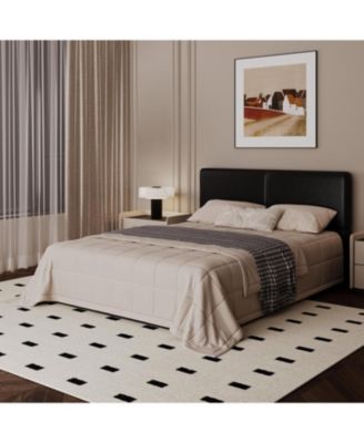 Platform Bed Frame with Headboard, Fully Upholstered Design, Wooden Slats, Easy Assembly, Noise Free