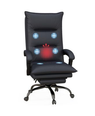 Microfiber Office Chair with Massage Heat and Footrest